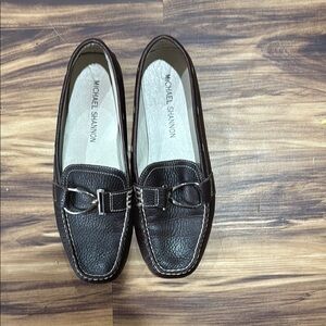 Michael Shannon Brown Leather Loafers Slip-Ons